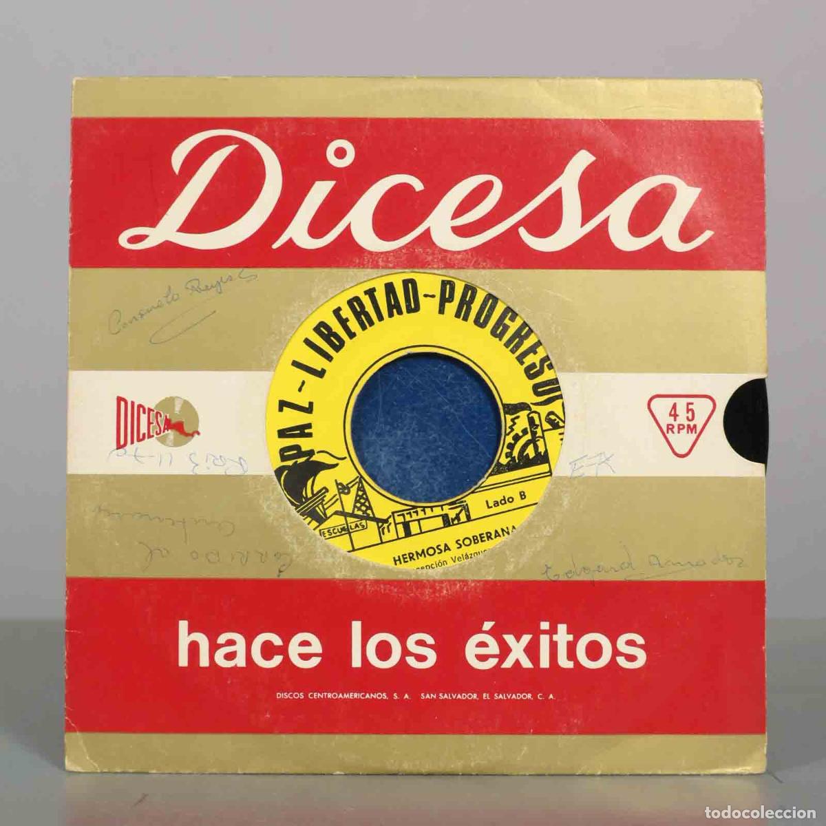 Discos de vinilo: SINGLE. HERMOSA SOBERANA. HIMNO NACIONAL. CONCEPCION VELAZQUEZ