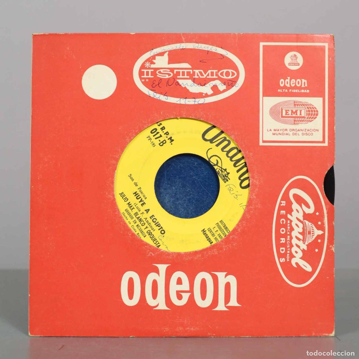 Discos de vinilo: SINGLE. POR ESO EL CRISTIANISMO. HUYE A EGIPTO. JULIO MAX BLANCO. RAMIRO VEGA