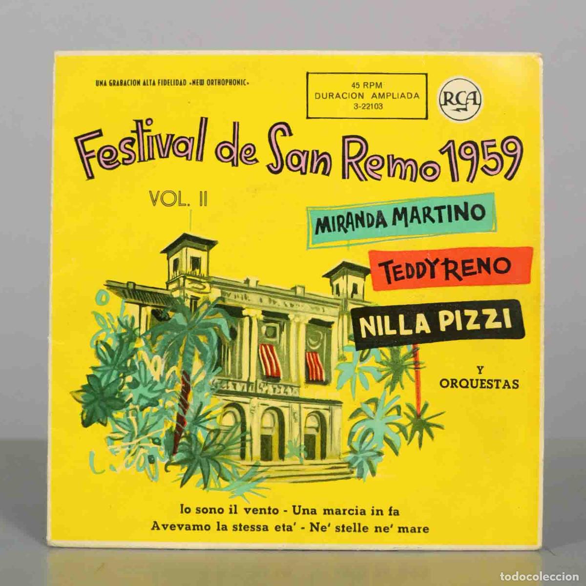 Discos de vinilo: EP. M. MARTINO - T. REMO - N. PIZZI San Remo 1959