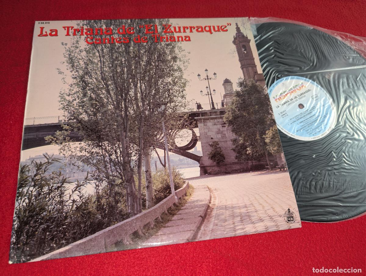 Discos de vinilo: LA TRIANA DE EL ZURRAQUE. Cantes de Triana. ARENERO+ZAPATERO+TETA & Jose Luis Postigo LP 1982 Hispav