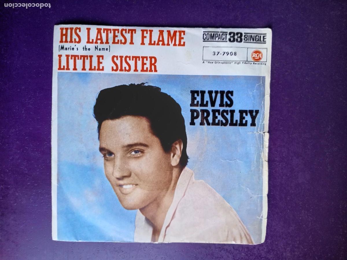 Discos de vinilo: Elvis Presley &lrm;&ndash; His Latest Flame (Marie's The Name) +1 Sg RCA 1961 Compact 33 Single - CON USO