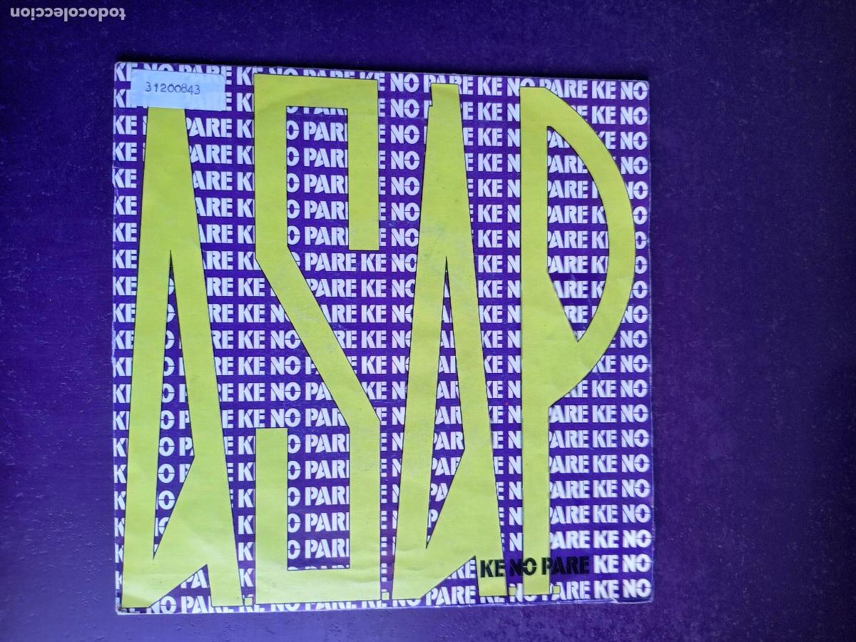 Discos de vinilo: ASAP &ndash; Ke no pare - Sg ENFASIS PROMO EDICION DE 1992 - ELECTRONICA DISCO 90'S - SIN ESTRENAR