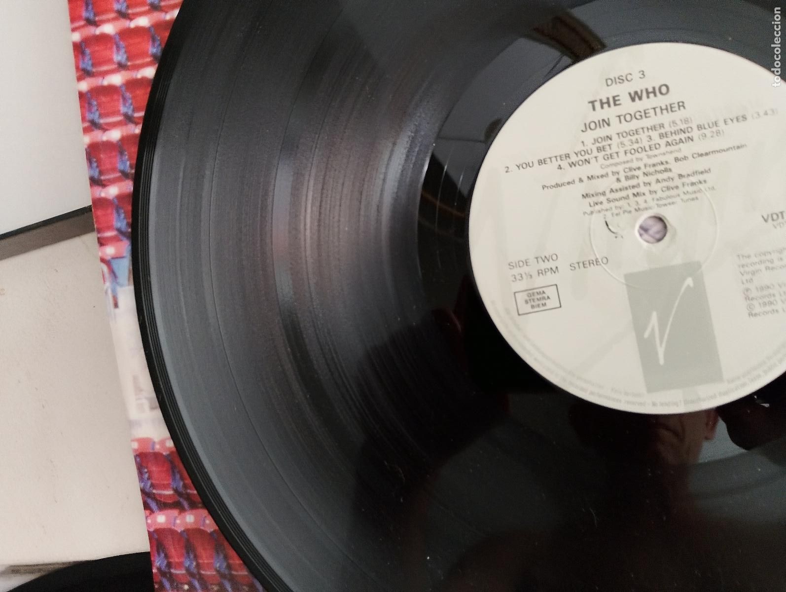 Discos de vinilo: The Who &ndash; Join Together, 1990, 3 LPS, COFRE - Foto 6