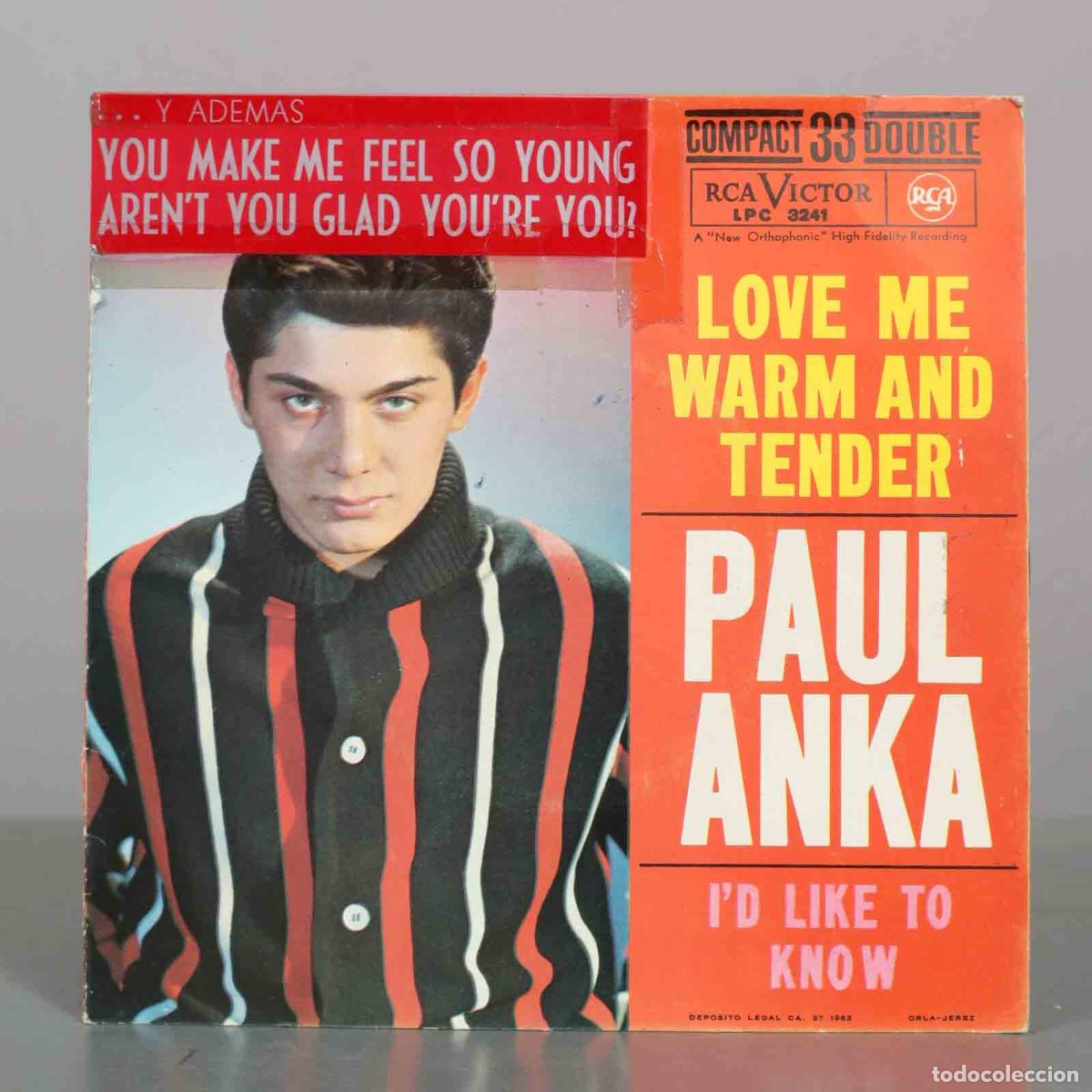 Discos de vinilo: EP. Paul Anka &ndash; Love Me Warm And Tender