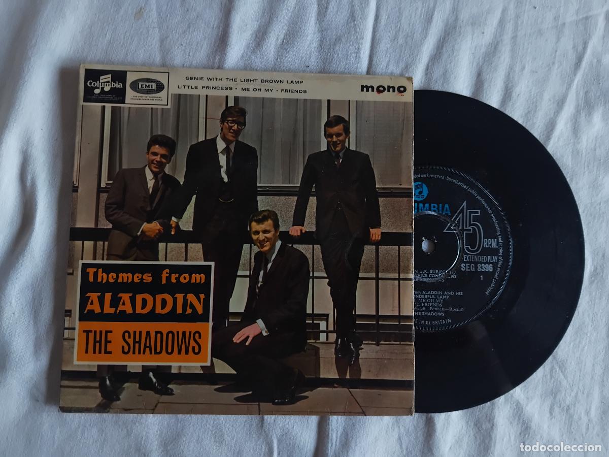 Discos de vinilo: THE SHADOWS. THEMES FROM ALADDIN. ME OH MY +3. EP COLUMBIA 1965.