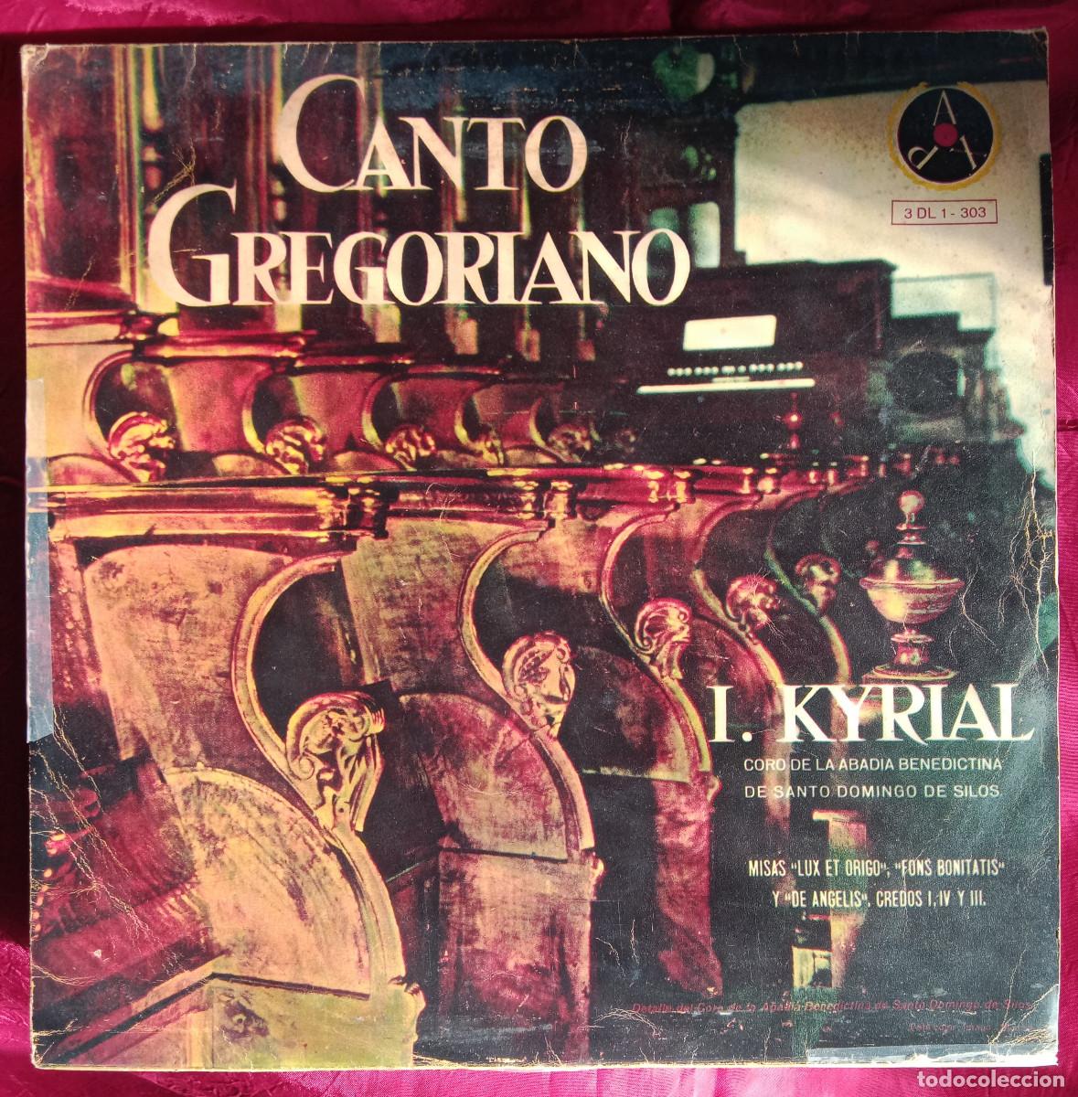 Discos de vinilo: Canto Gregoriano - I. KYRIAL - Coro Abad&iacute;a Benedictina de Santo Domingo de Silos - Edit. APX. 1958