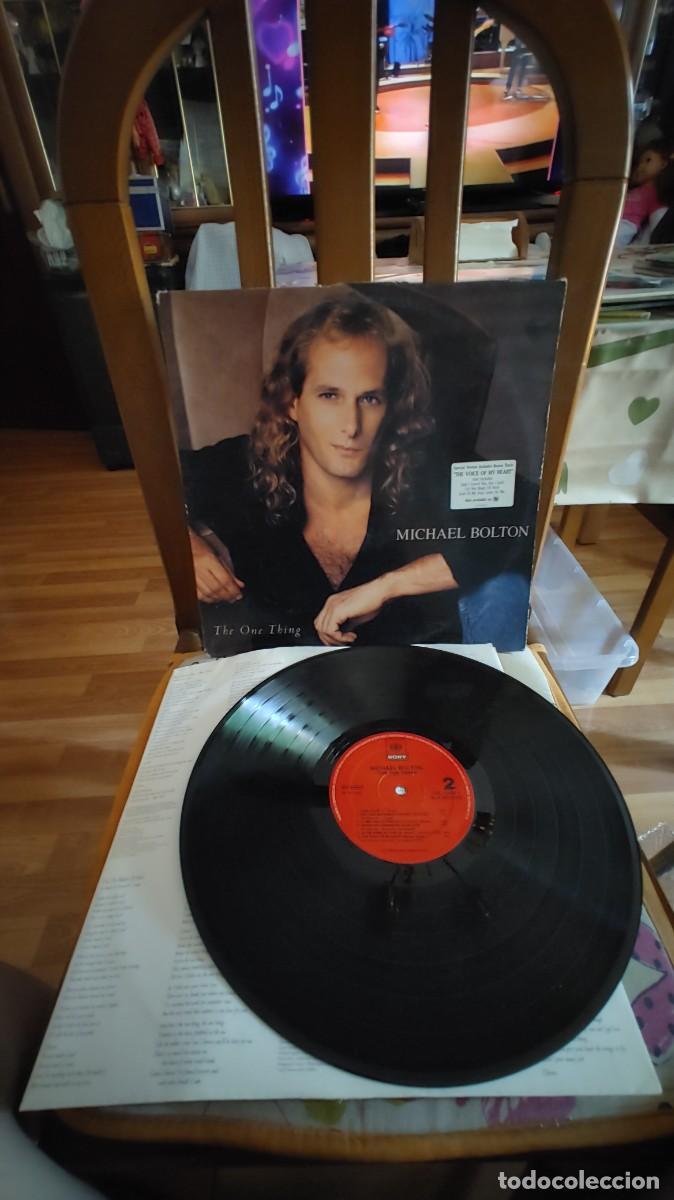 Discos de vinilo: MICHAEL BOLTON-LP THE ONE THING-ENCARTE LETRAS