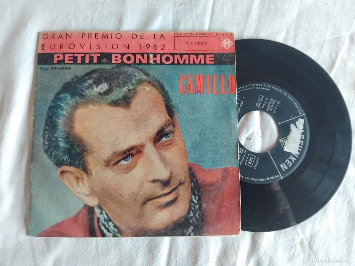 Discos de vinilo: CAMILLO. PETIT BONHOME. GRAN PREMIO DE LA EUROVISION 1962. EP RCA.