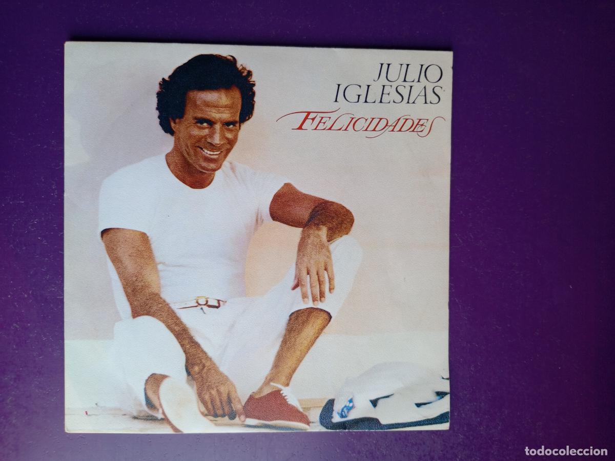 Discos de vinilo: Julio Iglesias &lrm;+ PEDRO VARGAS Sg CBS 1985 PROMO - Felicidades - SIN USO