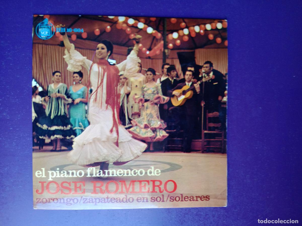 Discos de vinilo: EL PIANO FLAMENCO DE JOSE ROMERO - EP HISPAVOX 1968 - SONES DEL SACROMONTE +2 - CAMBORIO