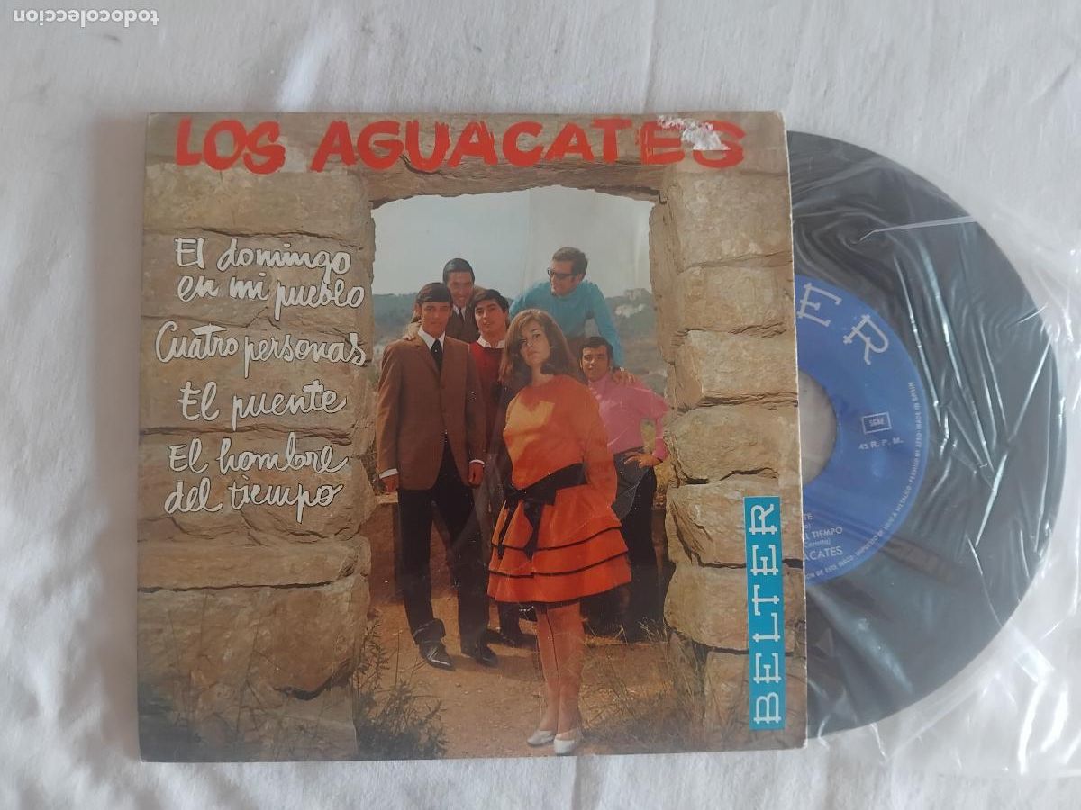 Discos de vinilo: LOS AGUACATES. EL DOMINGO EN MI PUEBLO. + 3. EP BELTER 1968. PROMOCIONAL.