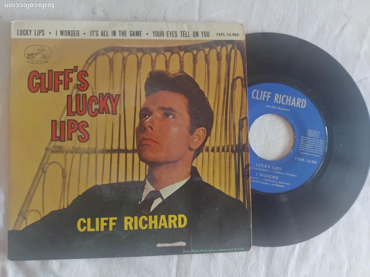 Discos de vinilo: CLIFF RICHARD. LUCKY LIPS + 3. EP LA VOZ DE SU AMO 1963.