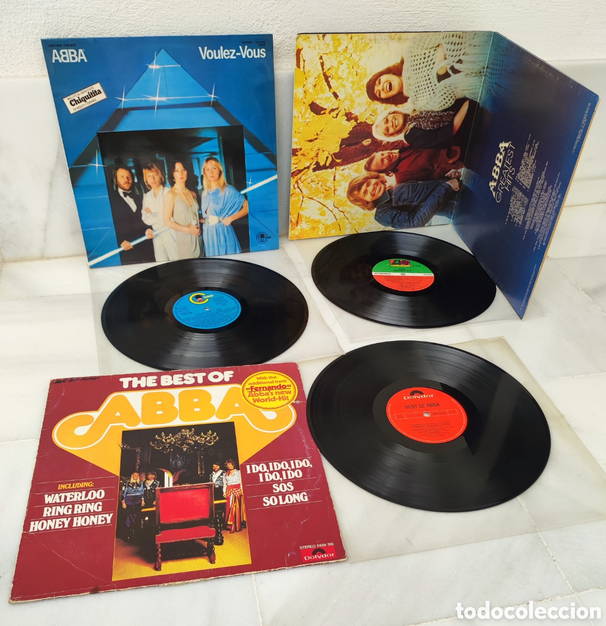 Discos de vinilo: 3 VINILOS LP - ABBA / VOULEZ-VOUS + GREATEST HITS + THE BEST OF ABBA / ver fotos