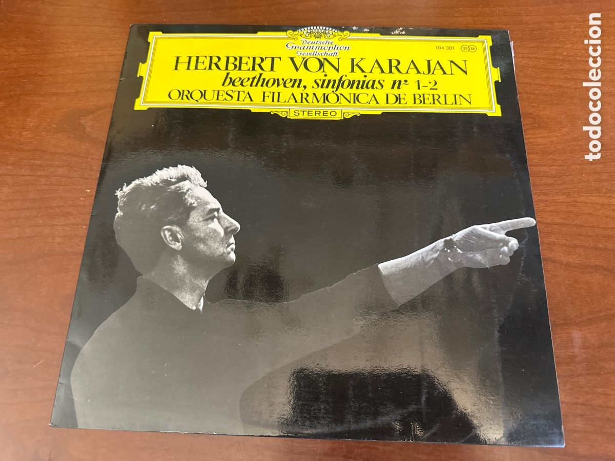 Discos de vinilo: LP. Karajan, Beethoven, Orquesta Filarm&oacute;nica De Berl&iacute;n &ndash; Sinfon&iacute;as N&ordm; 1-2