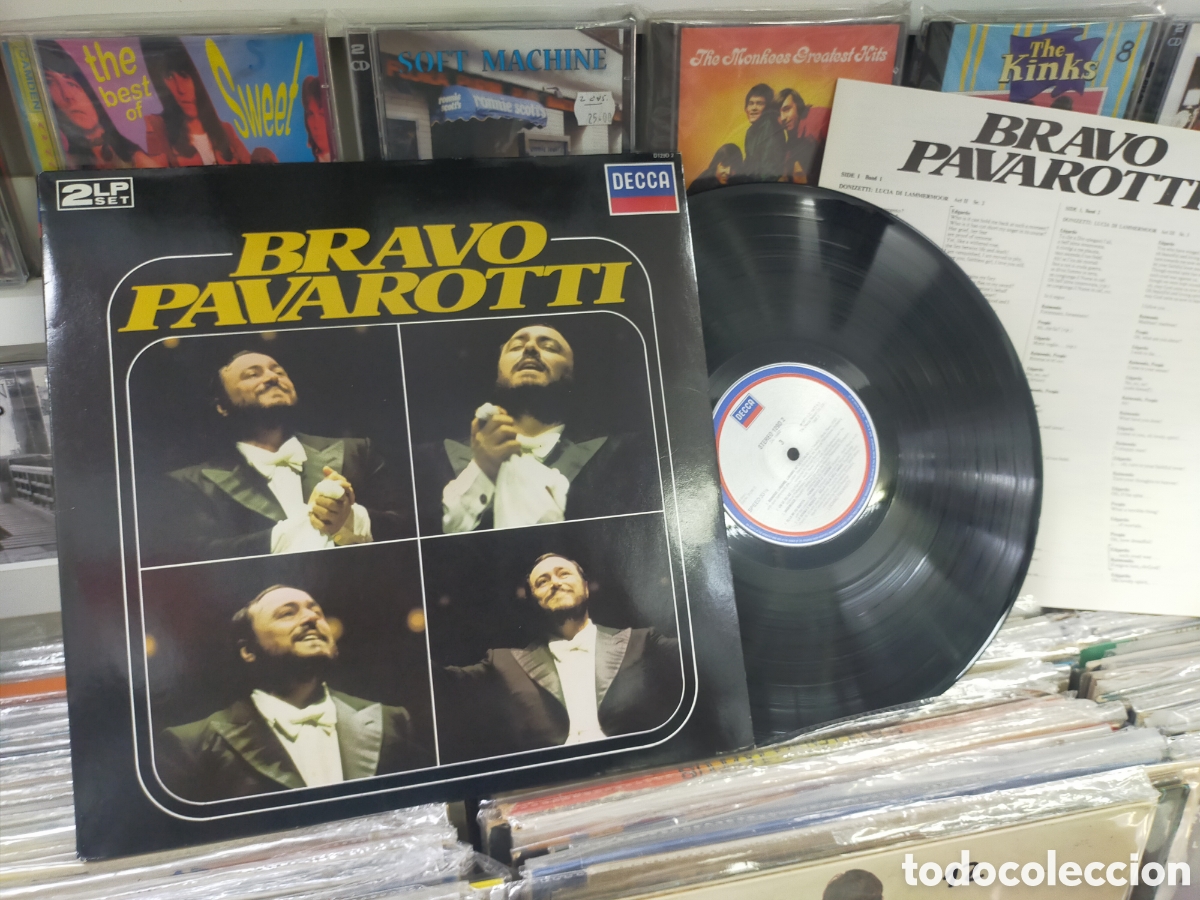 Discos de vinilo: Bravo Pavarotti doble LP u.k. 1980 carpeta doble