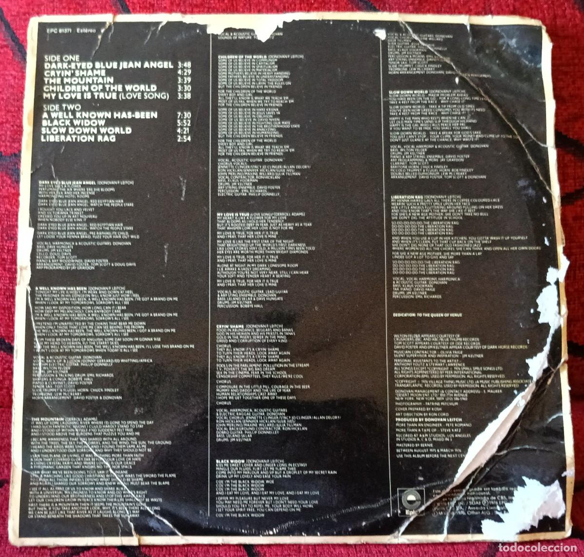 Discos de vinilo: DONOVAN ** Slow Down World ** VINILO LP 1976 - Foto 2