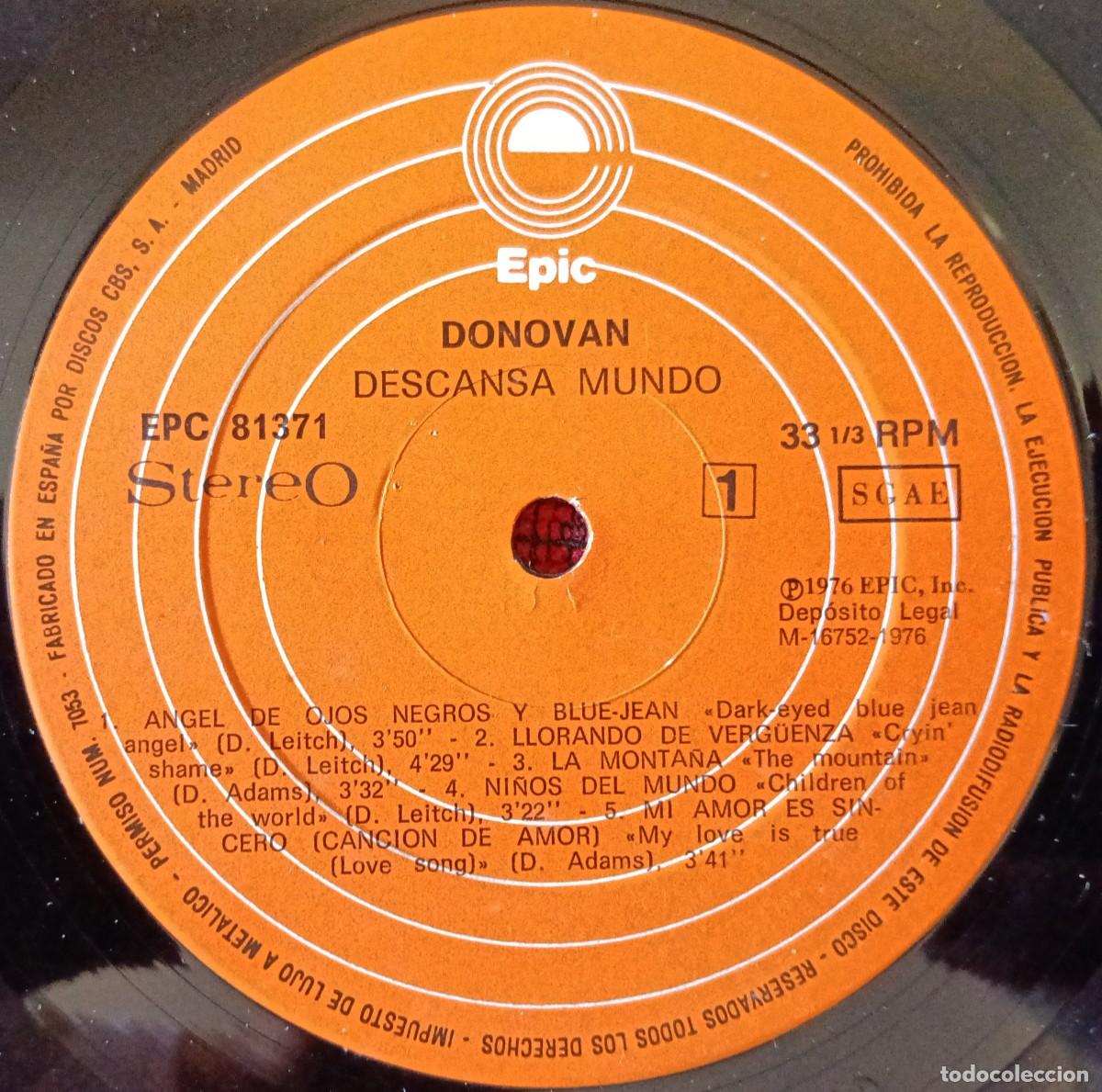 Discos de vinilo: DONOVAN ** Slow Down World ** VINILO LP 1976 - Foto 3