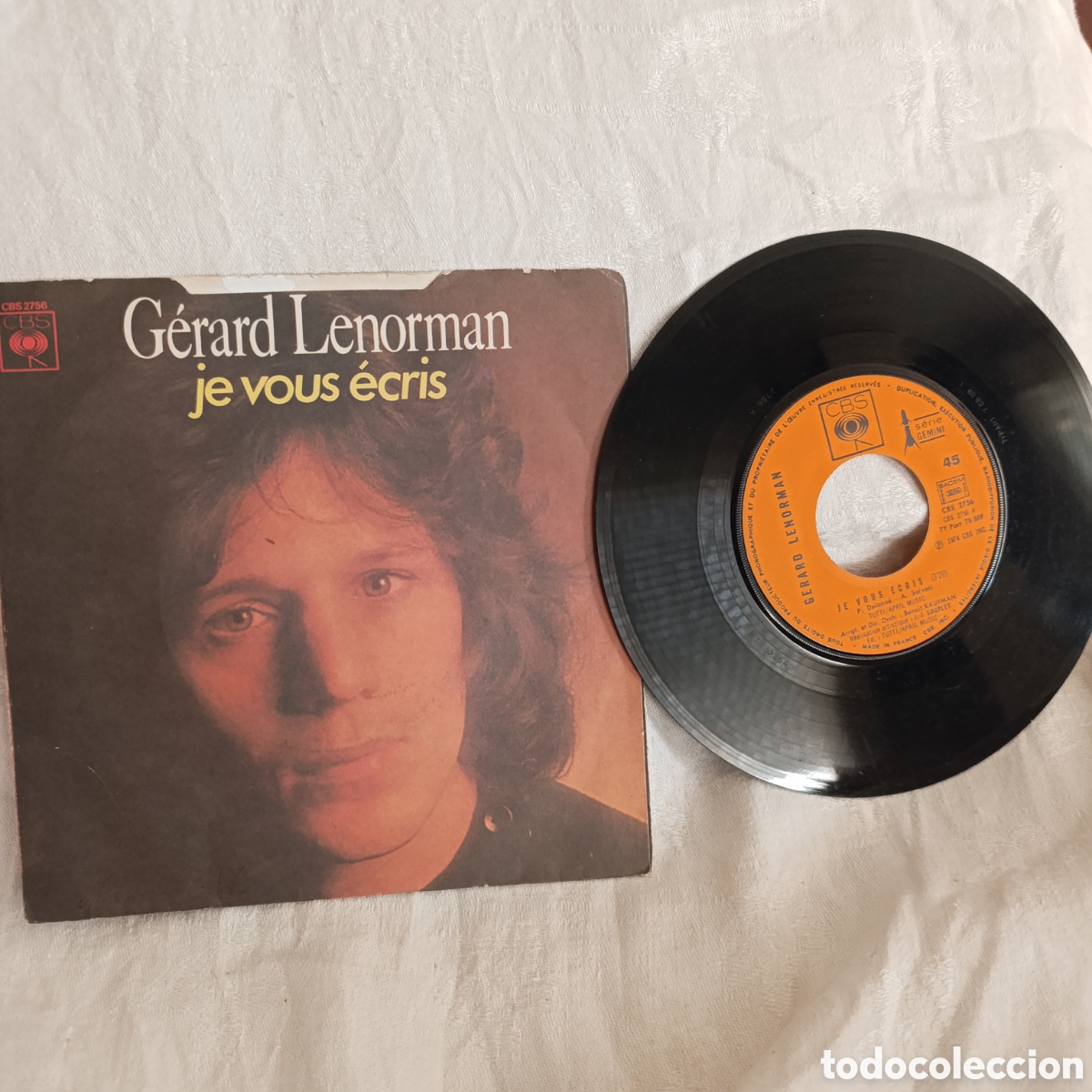 Discos de vinilo: G&eacute;rard Lenorman,vinilo 45 rpm,single&rdquo;Je vous &eacute;cris&rdquo;.a&ntilde;o 1974