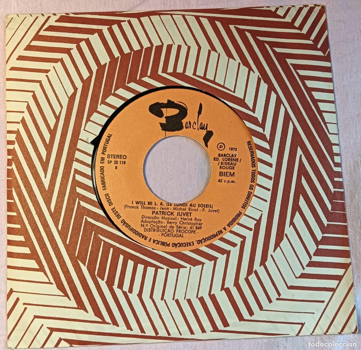 Discos de vinilo: 7&rdquo; PATRICK JUVET - Sonia - Barclay 1973 - Edicion PORTUGAL - SP-20.118 (-/NM)