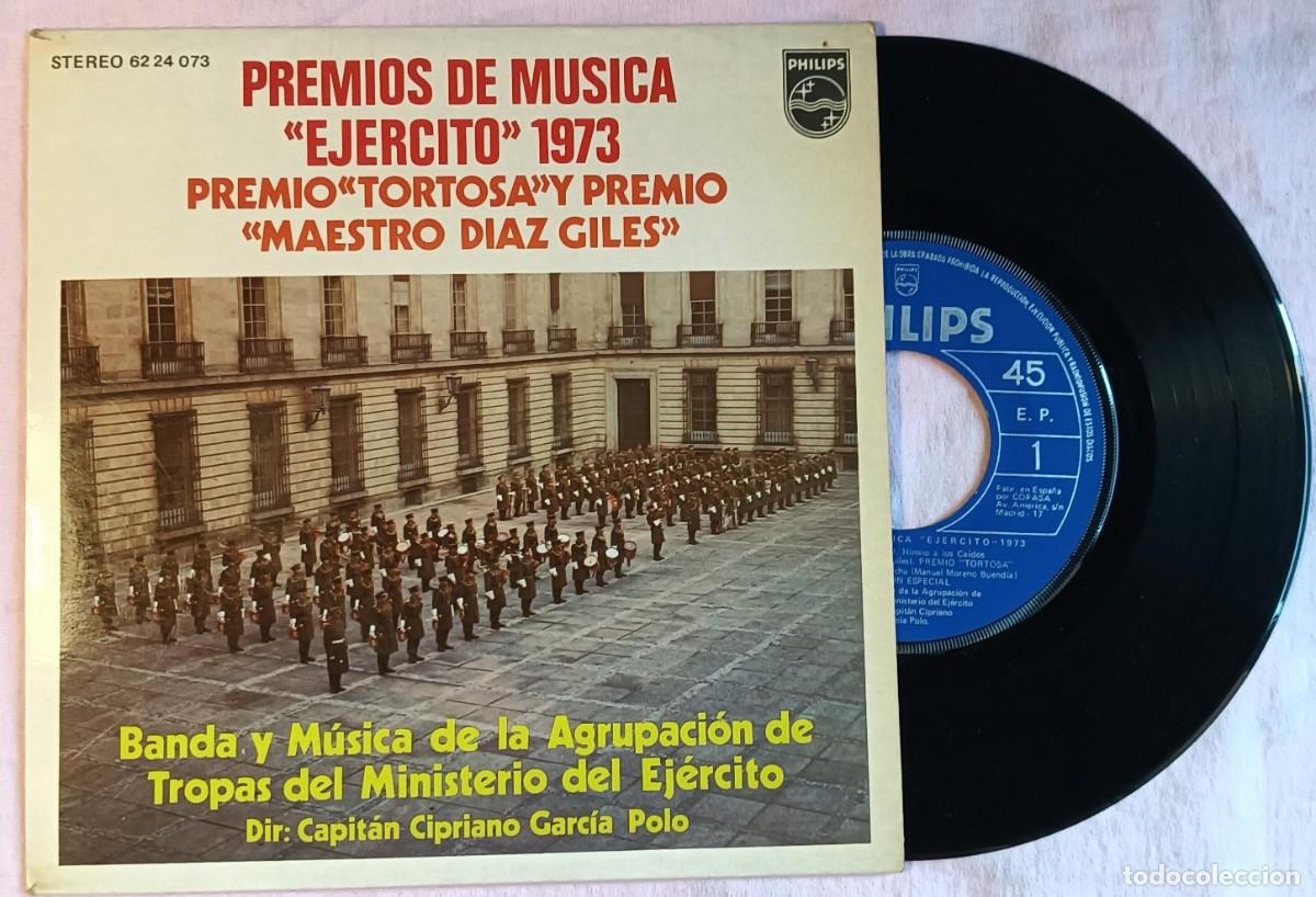 Discos de vinilo: 7&rdquo; AGRUPACION DE TROPAS DEL MINISTERIO DEL EJERCITO - Premio Tortosa y Maestro Diaz Giles (VG+/VG+)