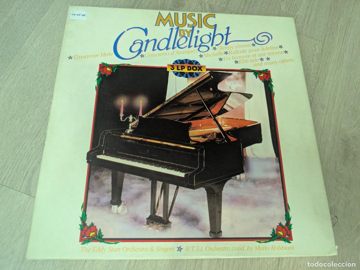 Discos de vinilo: MUSIC BY CANDLELIGHT - THE EDDY STARR ORCHSTRA & SINGERS ..ETC .. 3 LP&acute;S BOX - CON 42 TEMAS - 1983