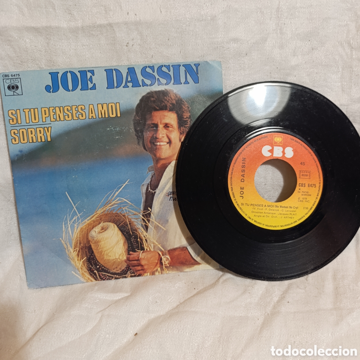Discos de vinilo: Joe Dassin,vinilo 7 pulgadas titulado &rdquo;Si tu penses &agrave; moi / Sorry&rdquo;,1978