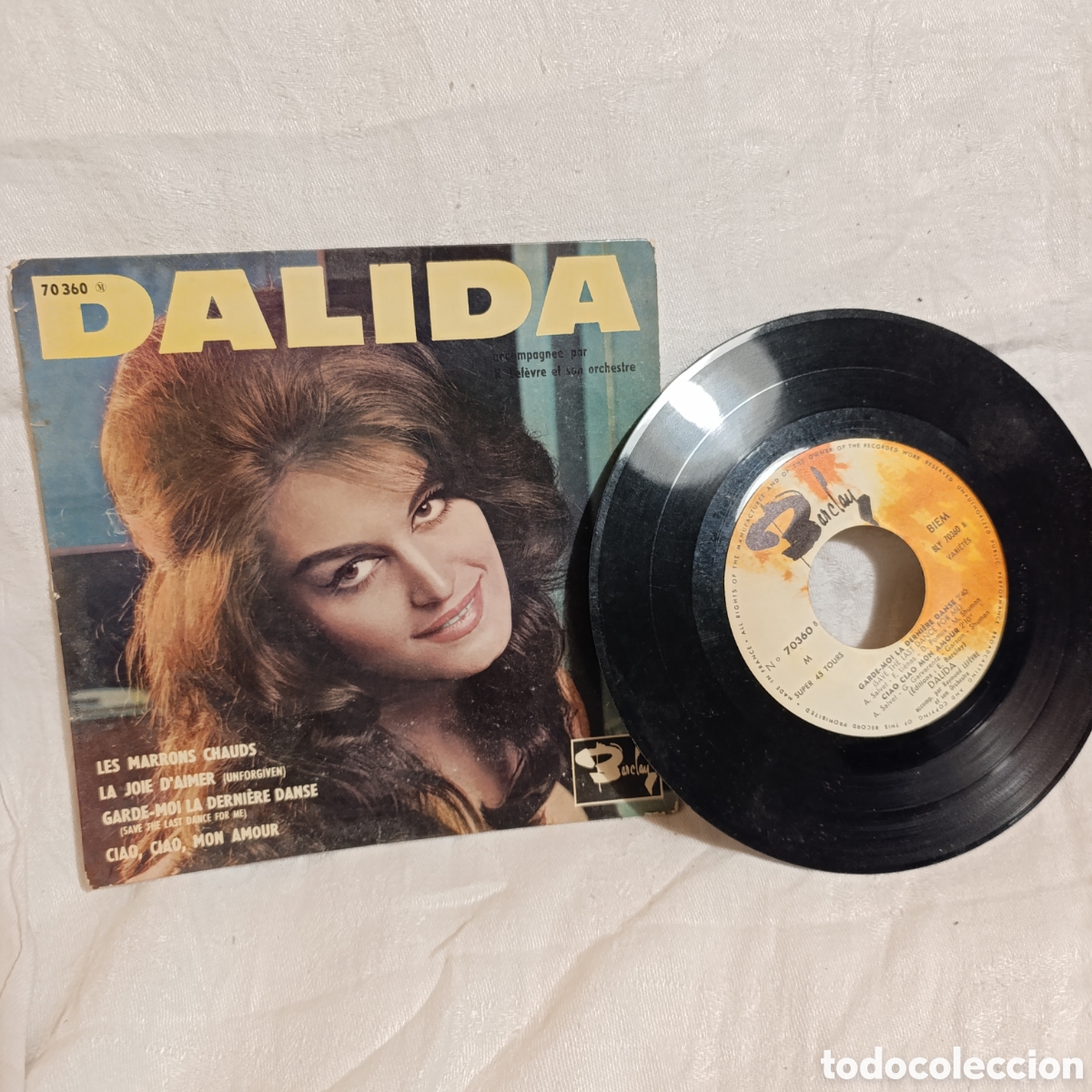 Discos de vinilo: Dalida, &rdquo;Les Marrons Chauds&rdquo;, 1961,EP de vinilo de 7 pulgadas