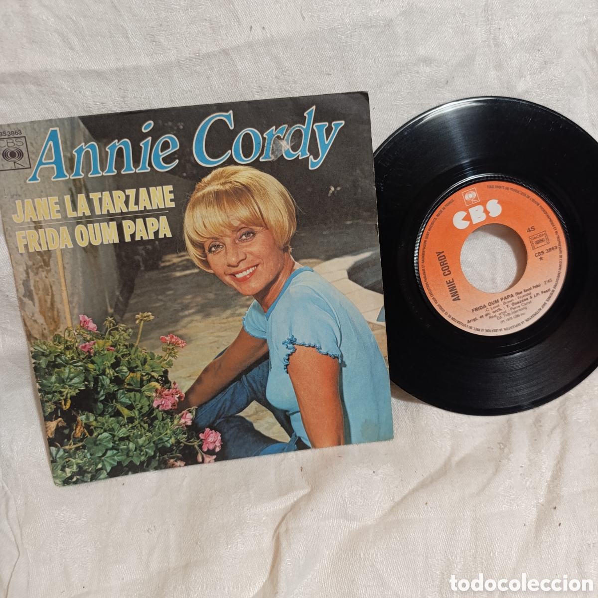 Discos de vinilo: Annie Cordy: Jane La Tarzane / Frida Oum Papa (1975) CBS,vinilo 7&rdquo;