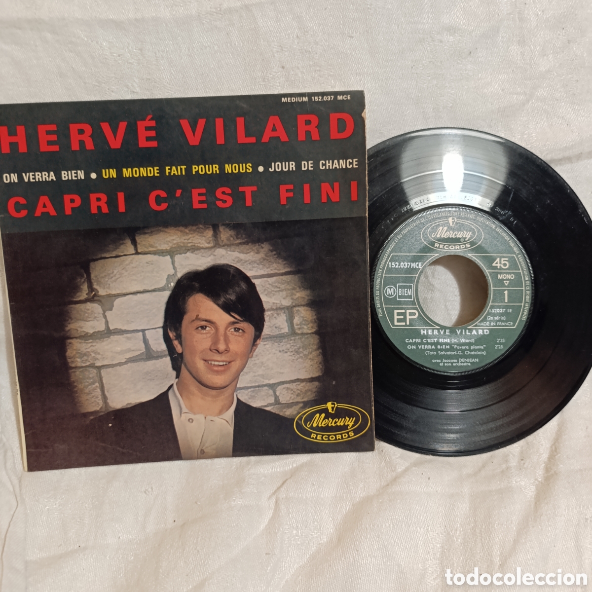 Discos de vinilo: EP Herv&eacute; Vilard &ndash; Capri C'est Fini (Original 1965, Mercury)vinilo 7&rdquo;
