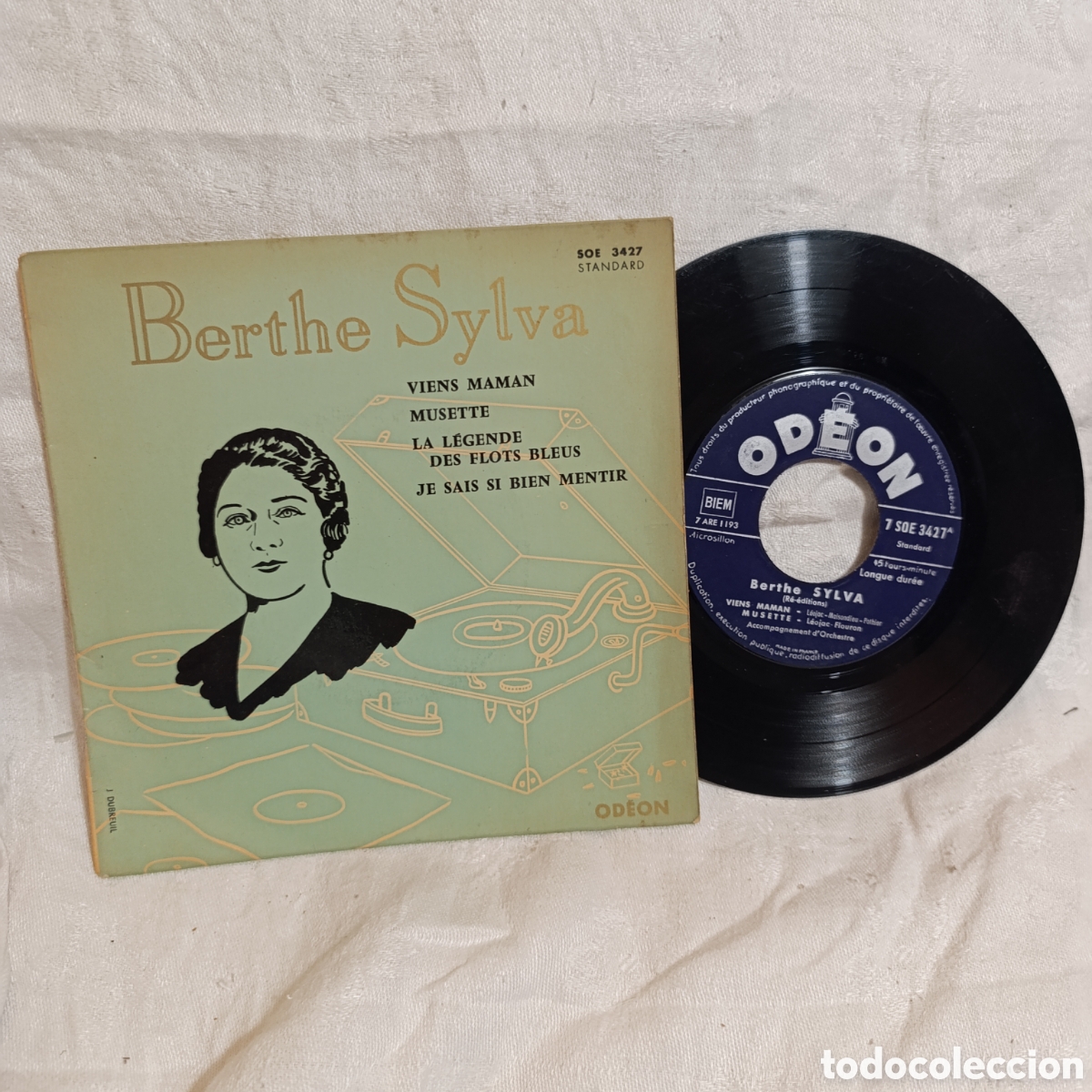 Discos de vinilo: Berthe Sylva - Viens Maman (1955) Vinilo EP 7'' Odeon SOE 3427