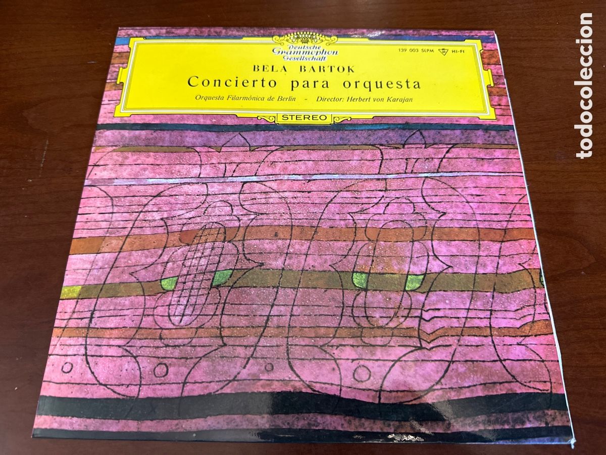 Discos de vinilo: BELA BARTOK: CONCIERTO PARA ORQUESTA. -DIR. H. VON KARAJAN.- ED. D. GRAMMOPHON.