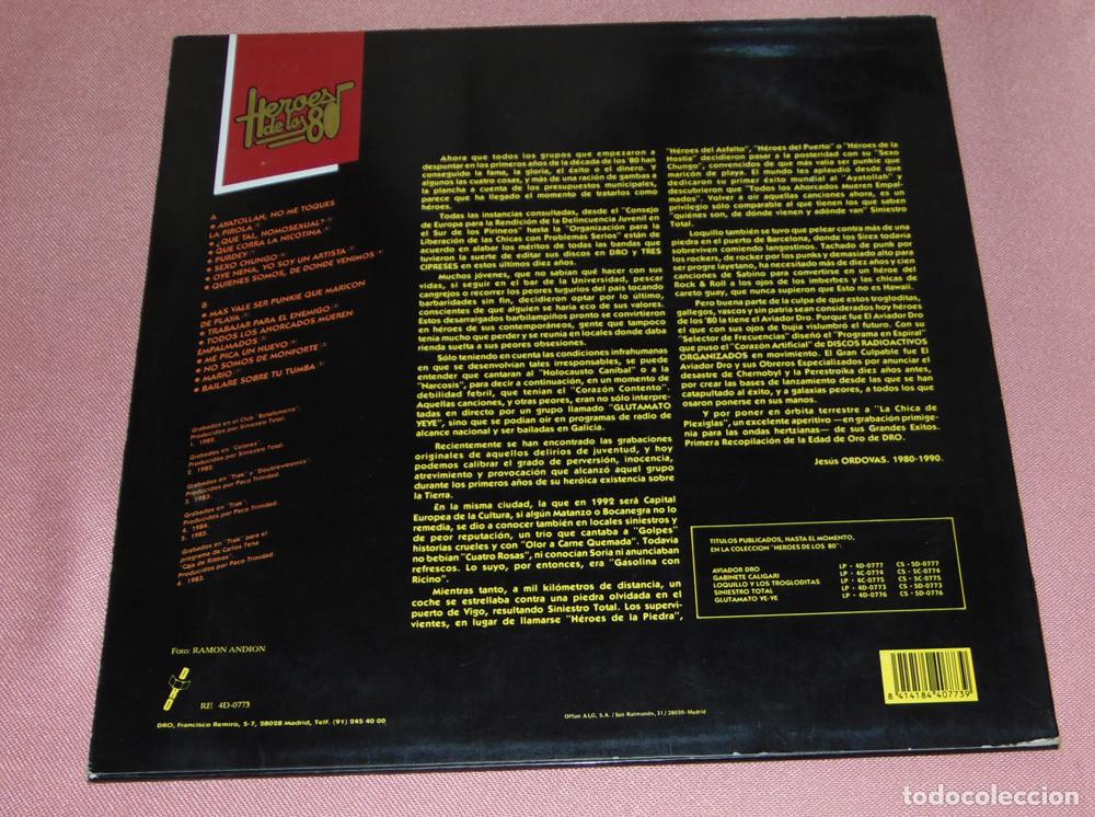 Discos de vinilo: Siniestro Total &lrm;&ndash; Heroes De Los 80 - LP 1990 - Foto 2