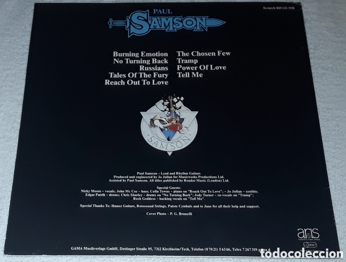 Discos de vinilo: LP - PAUL SAMSON - JOINT FORCES - MADE IN GERMANY - Foto 2