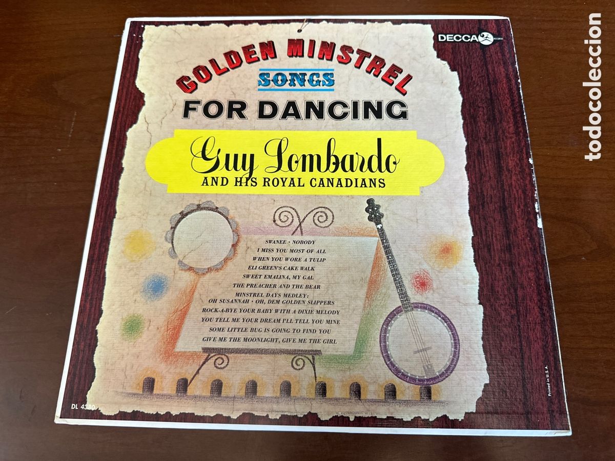 Discos de vinilo: GUY LOMBARDO AND HIS ROYAL CANADIANS. GOLDEN MINSTREL SONGS FOR DANCING. DECCA. USA