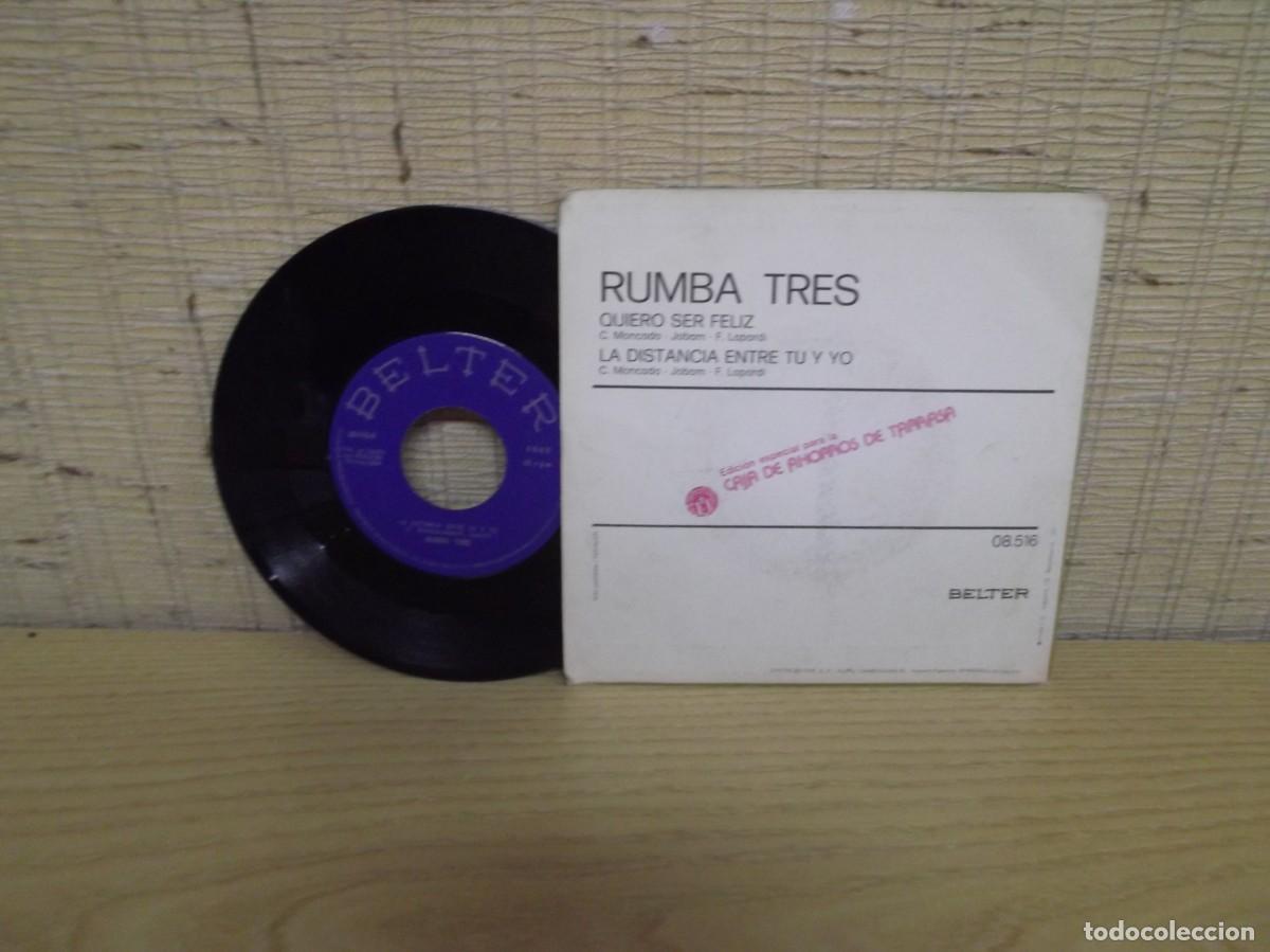 Discos de vinilo: Disco peque&ntilde;o Rumba Tres.Edici&oacute;n para caja de ahorro de Tarrasa.Belter 08.516