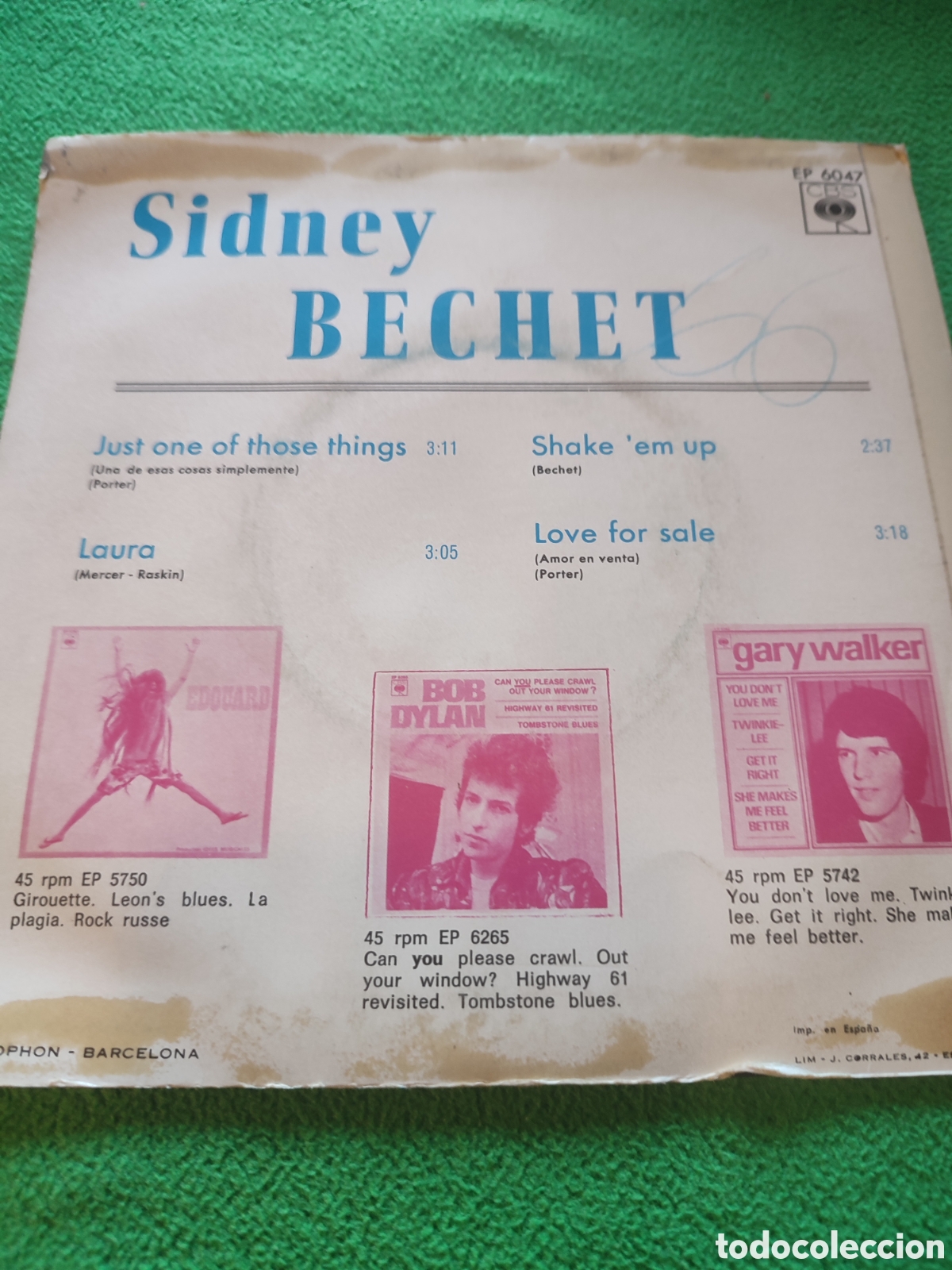 Discos de vinilo: Sidney Bechet - Just one of thouse things + 3 - Foto 2