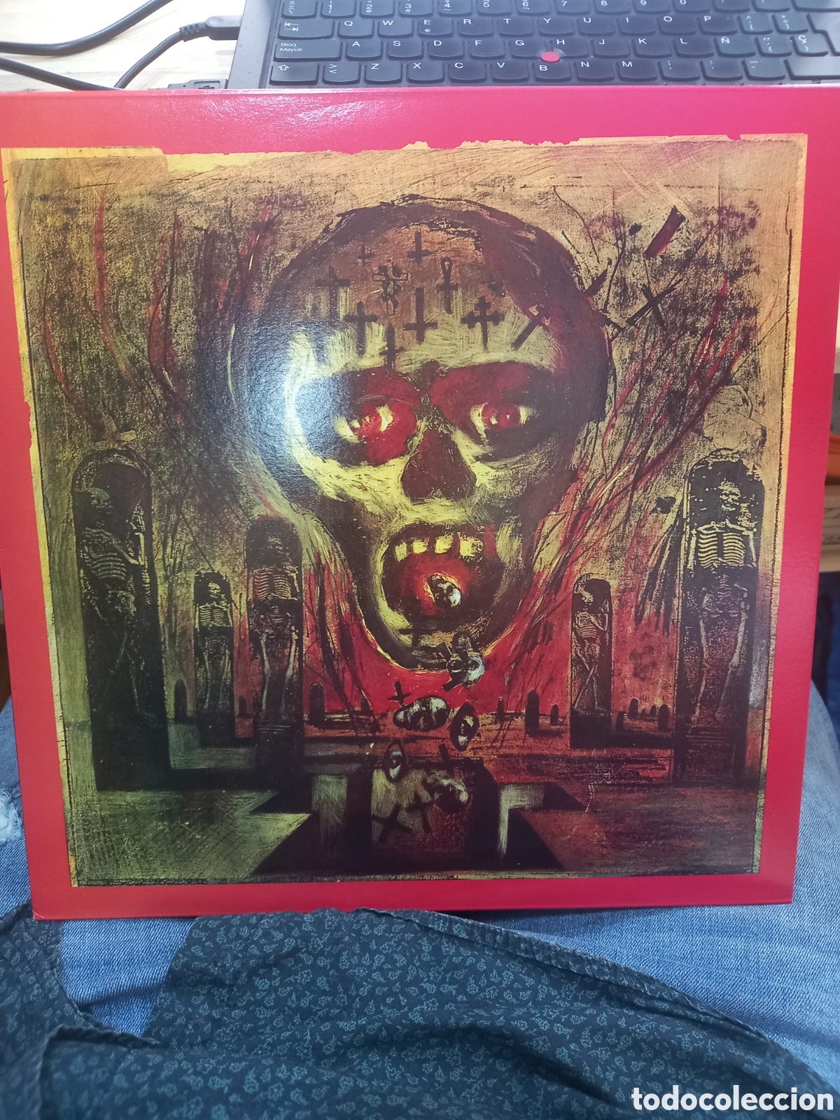 Discos de vinilo: SLAYER - Seasons in the Abyss - EU 1990 edition replica Unofficial