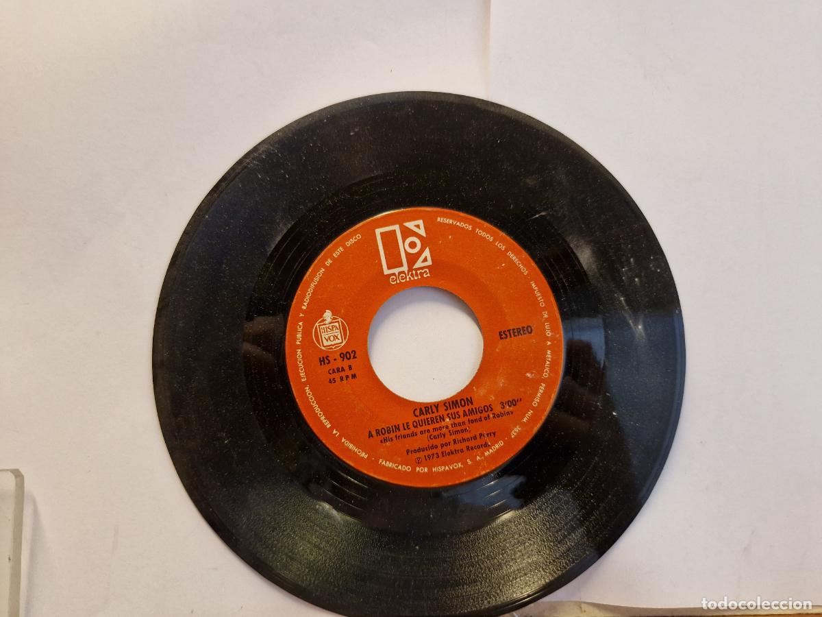 Discos de vinilo: SINGLE. CARLY SIMON. A ROBIN LO QUIEREN SUS AMIGOS.