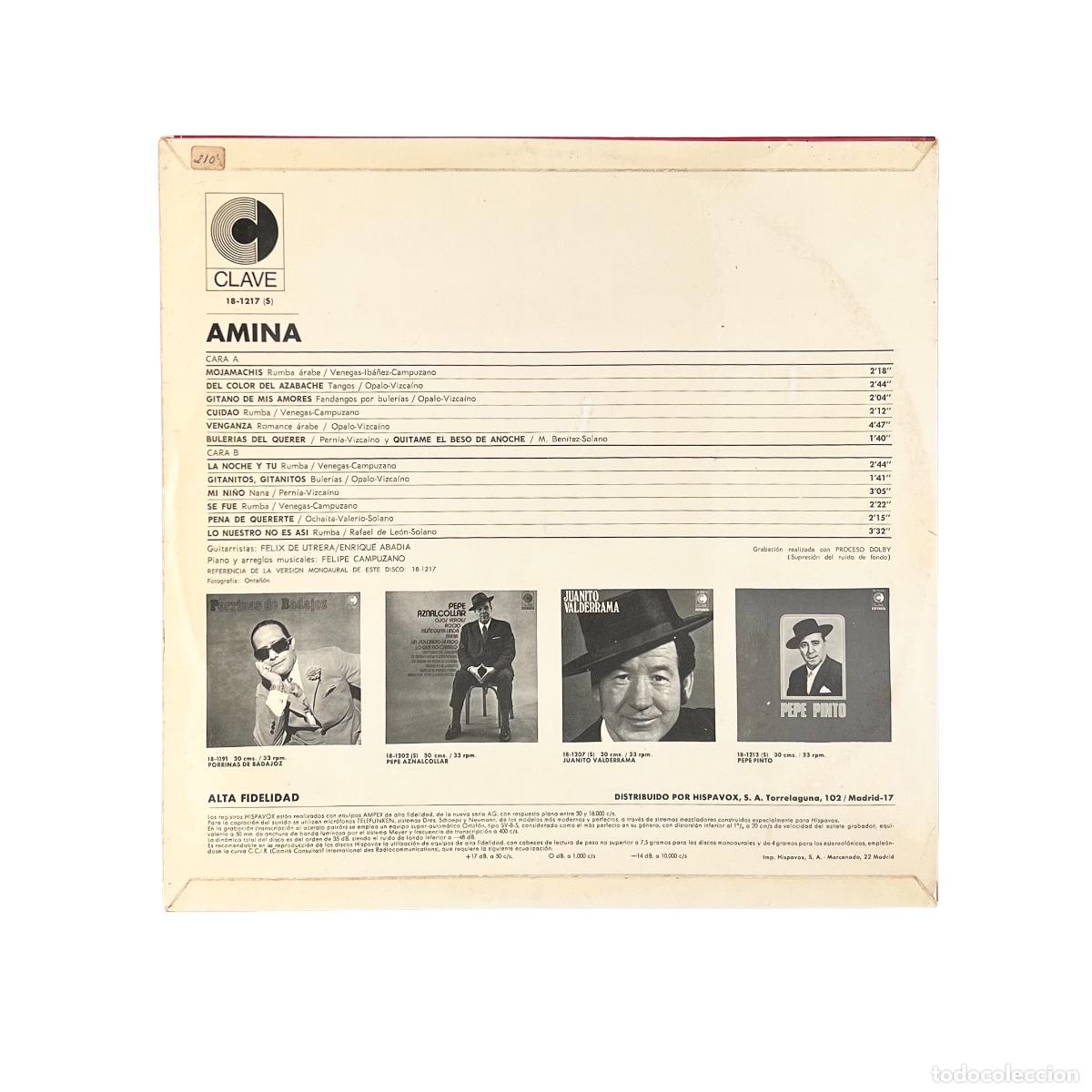 Discos de vinilo: LP. Amina. Amina (VG/VG) - Foto 2