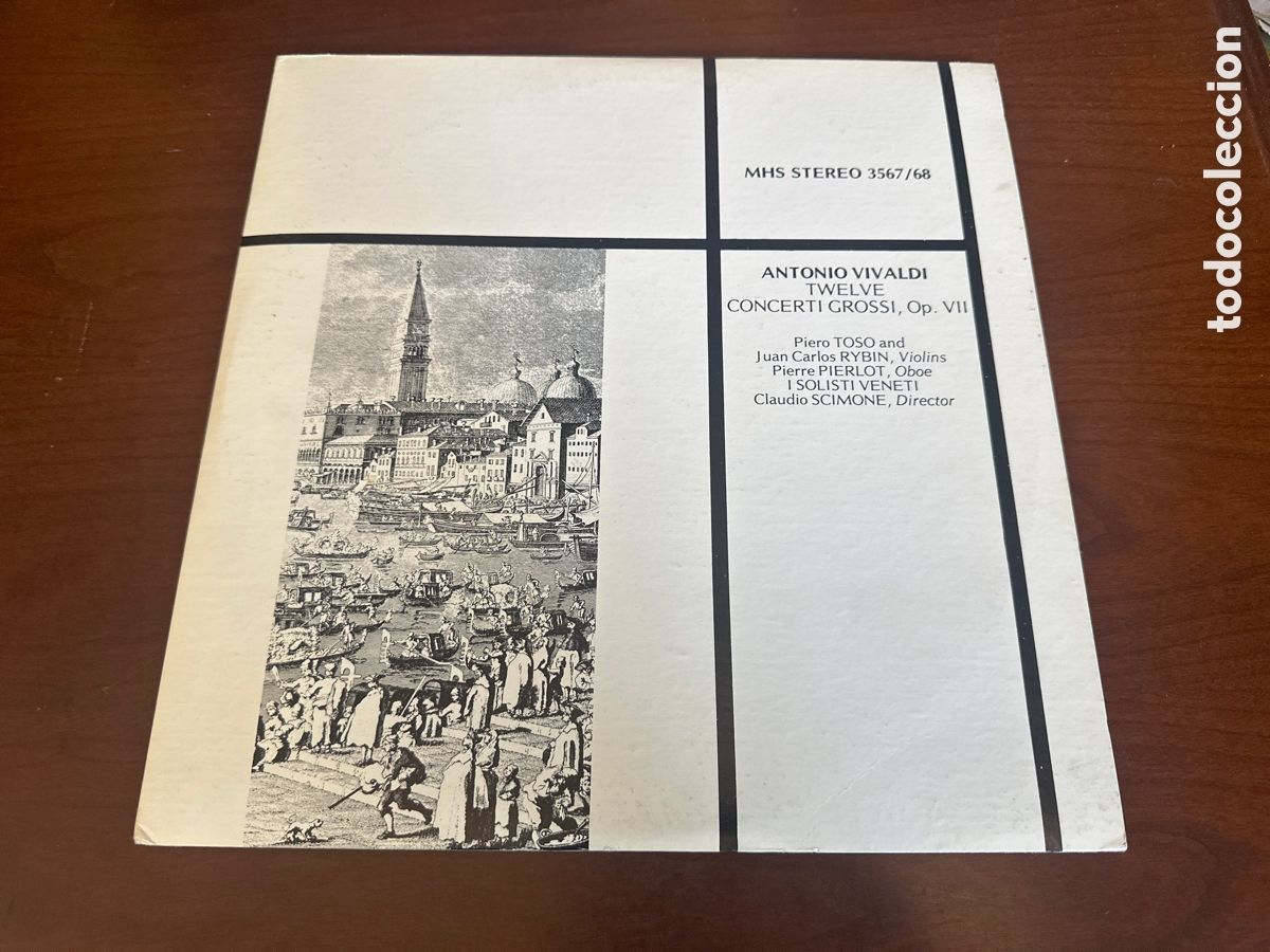 Discos de vinilo: Doble Lp. Antonio Vivaldi. Twelve concerti grossi, Op. Vii. Claudio Scimone. Pierre Pierlot &hellip;