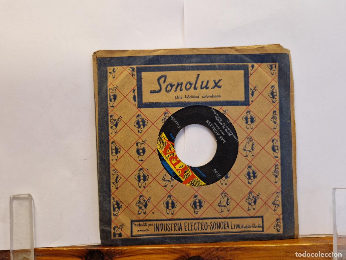 Discos de vinilo: SINGLE. SONOLUX. UNA FIDELIDAD COLOMBIANA. LAS ACACIAS. JORGE MOLINA.