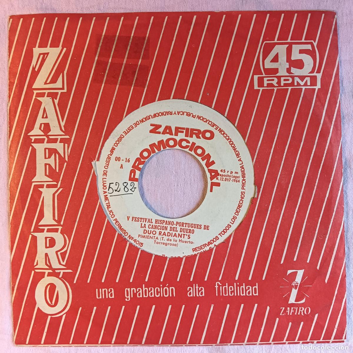 Discos de vinilo: 7&rdquo; Promo DUO RADIANT'S - Pimienta - FESTIVAL de la CANCION DEL DUERO (VG/VG+)