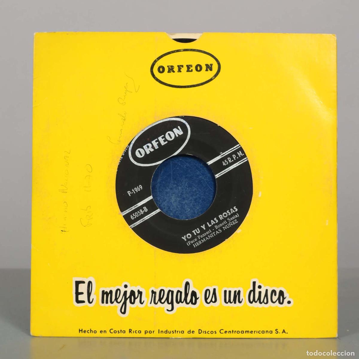 Discos de vinilo: SINGLE. YO TU Y LAS ROSAS. HERMANITAS NU&Ntilde;EZ. CLEMENCIA