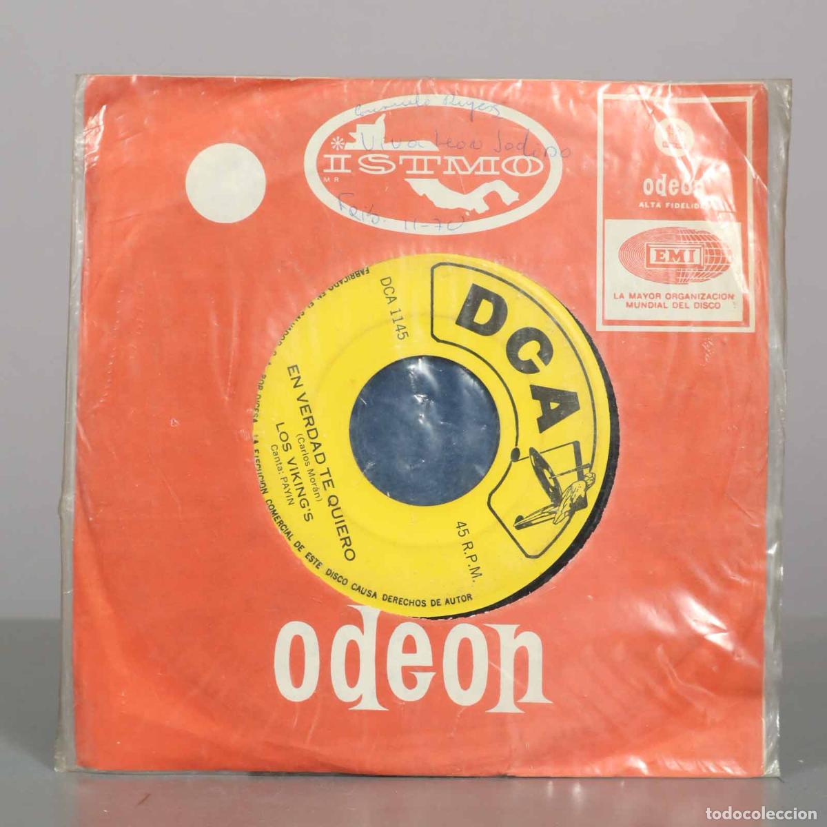 Discos de vinilo: SINGLE. EN VERDAD TE QUIERO. LOS VIKING'S. CIEN MUJERES