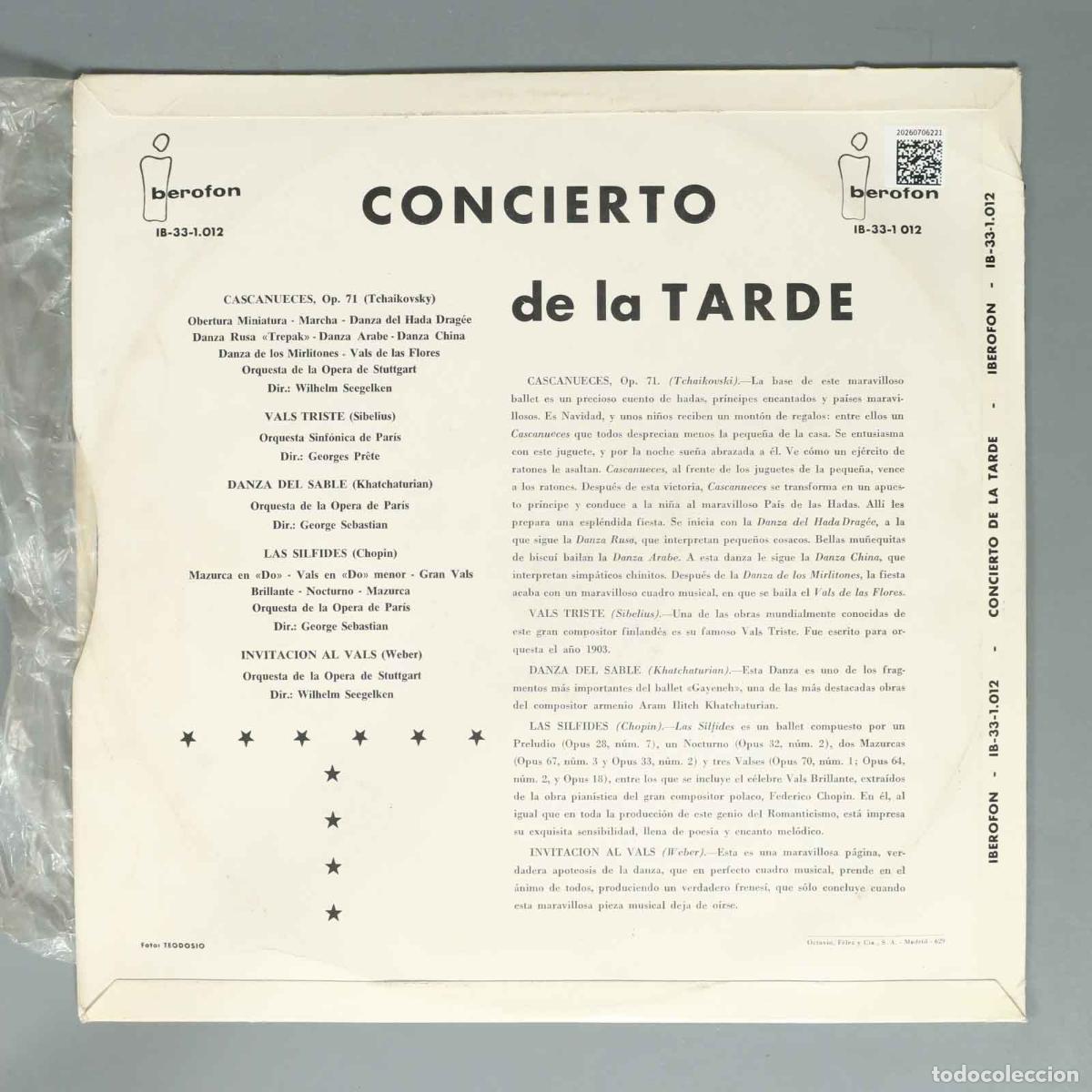 Discos de vinilo: LP. Concierto de la Tarde - Foto 2