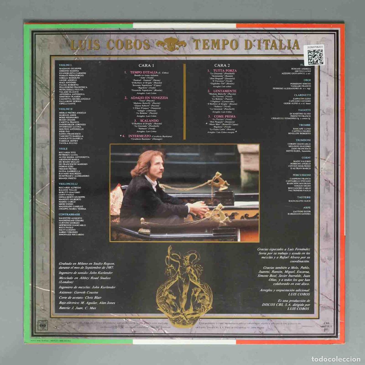 Discos de vinilo: LP. LP. LUIS COBOS. TEMPO DITALIA - Foto 2