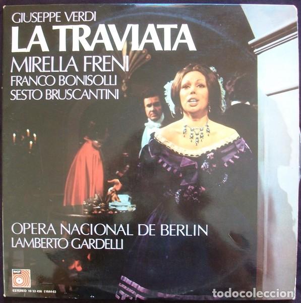 Discos de vinilo: Giuseppe Verdi, Mirella Freni, Franco Bonisolli, Lamberto Gardelli &ndash; La Traviata- 3 X LP