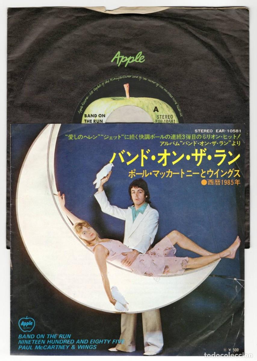 Discos de vinilo: PAUL McCARTNEY & WINGS Band On The Run 1974 Japan Single Apple EAR-10581 Beatles Japon Vinilo
