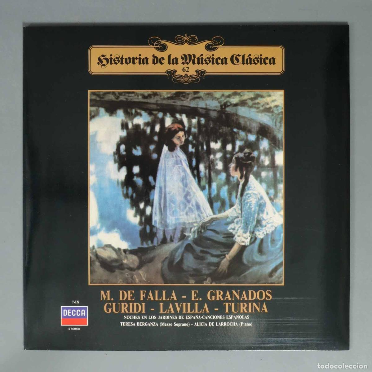 Discos de vinilo: LP. FALLA - E. GRANADOS GURIDI - LAVILLA - TURINA. NOCHES EN LOS JARDINES DE ESPA&Ntilde;A-CANCIONES