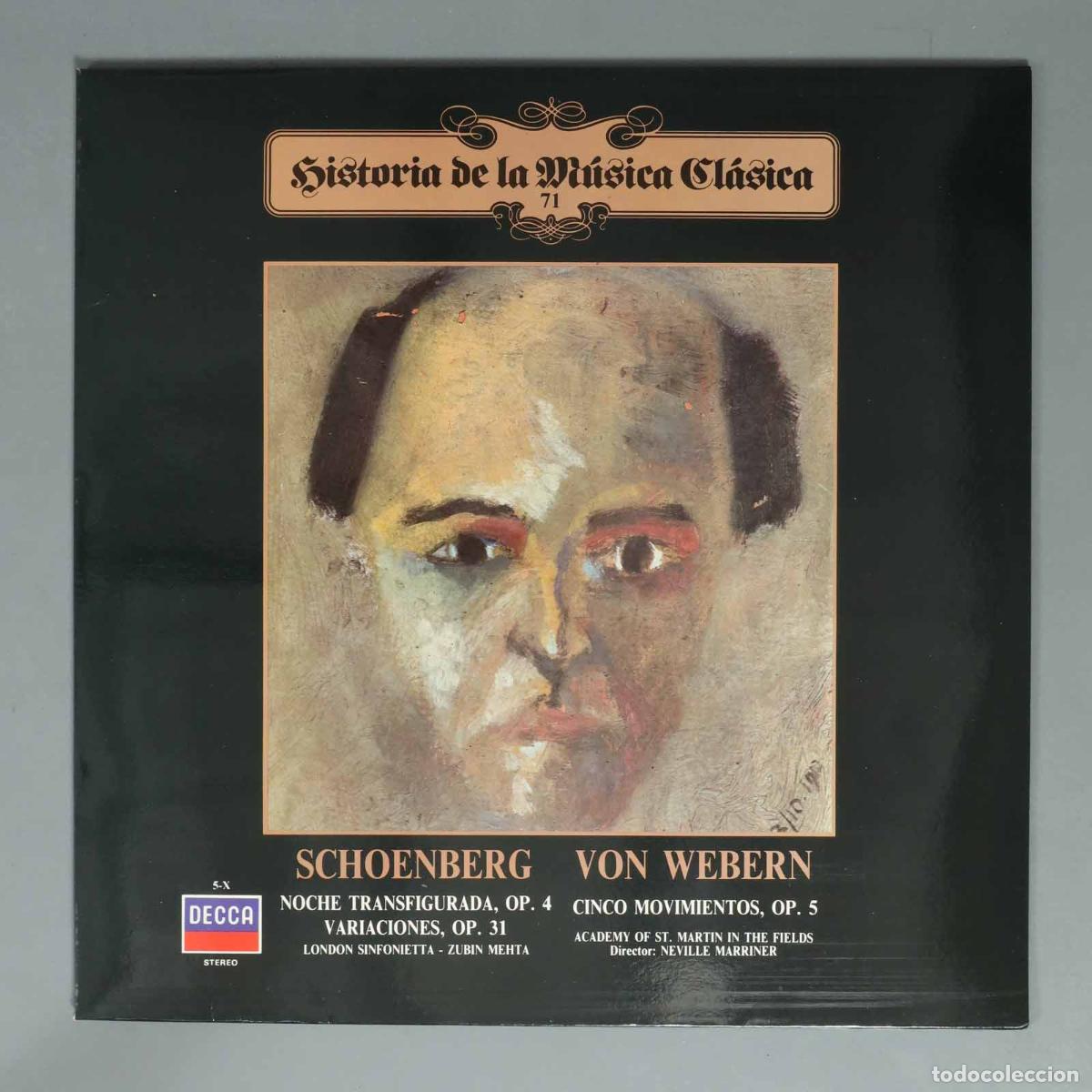 Discos de vinilo: LP. SCHOENBERG VON WEBERN . NOCHE TRANSFIGURADA, OP. 4 VARIACIONES, OP. 31 LONDON SINFONIETTA ZUBIN